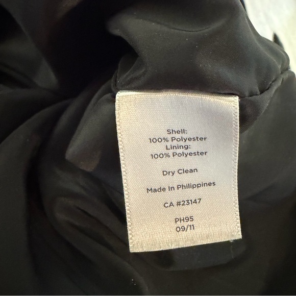 Talbots Black Cap-Sleeve Pleated-Neck Midi Sheath Dress - Picture 7 of 7